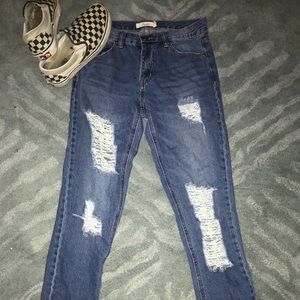 boyfriends ripped jeans